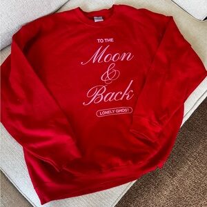 Lonely ghost to the moon and back crewneck